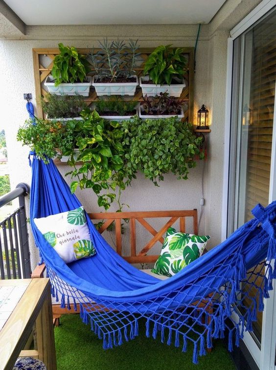 A Modern Balcony Oasis with Vibrant Colors