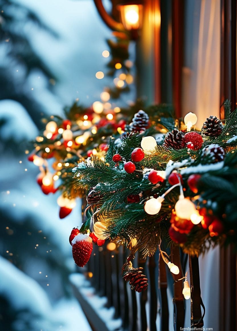 Magical Christmas Balcony Lighting Display