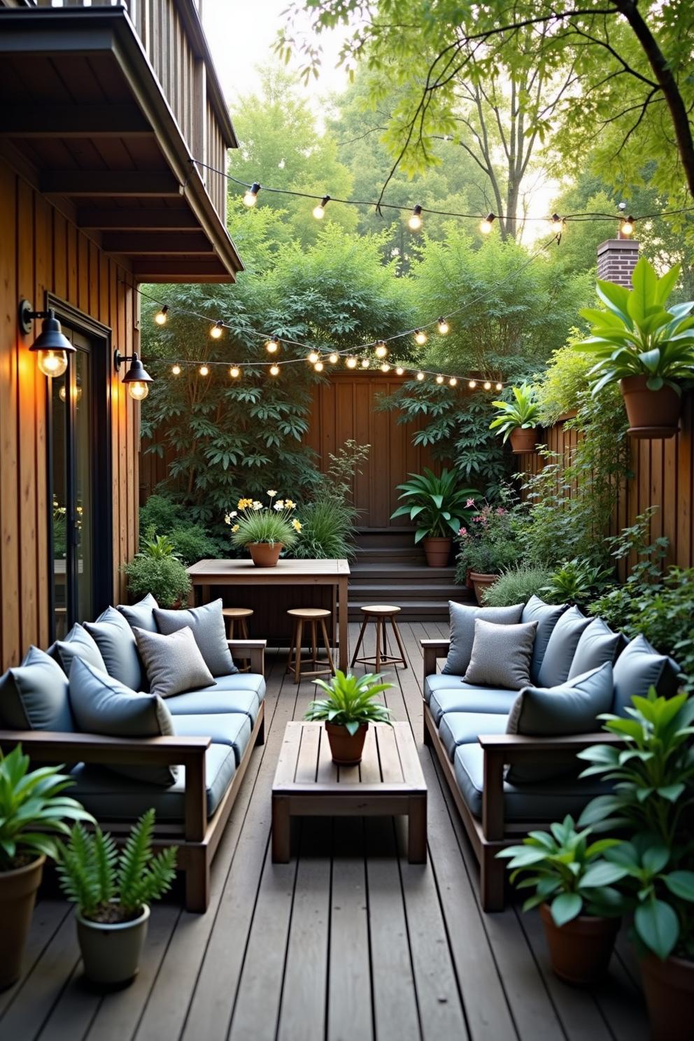 A Serene Garden Corner with Cascading Greens