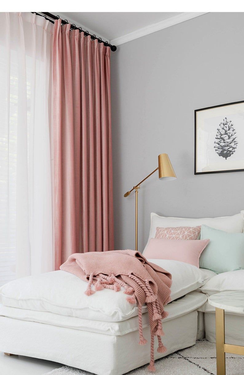 Neutral Bedroom Curtains with Layered Textures