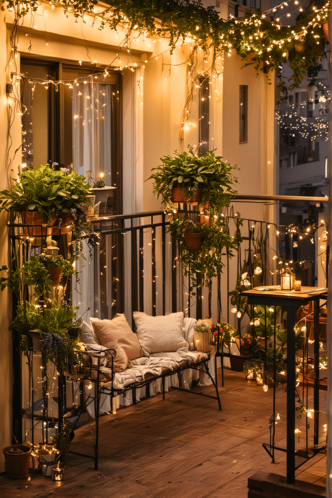 Balcony with White Curtains and Minimal Decor