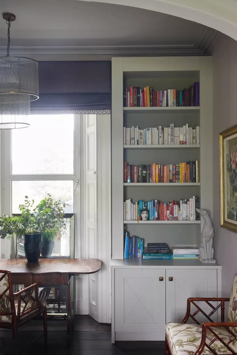 Asymmetrical Shelves with Contemporary Decor