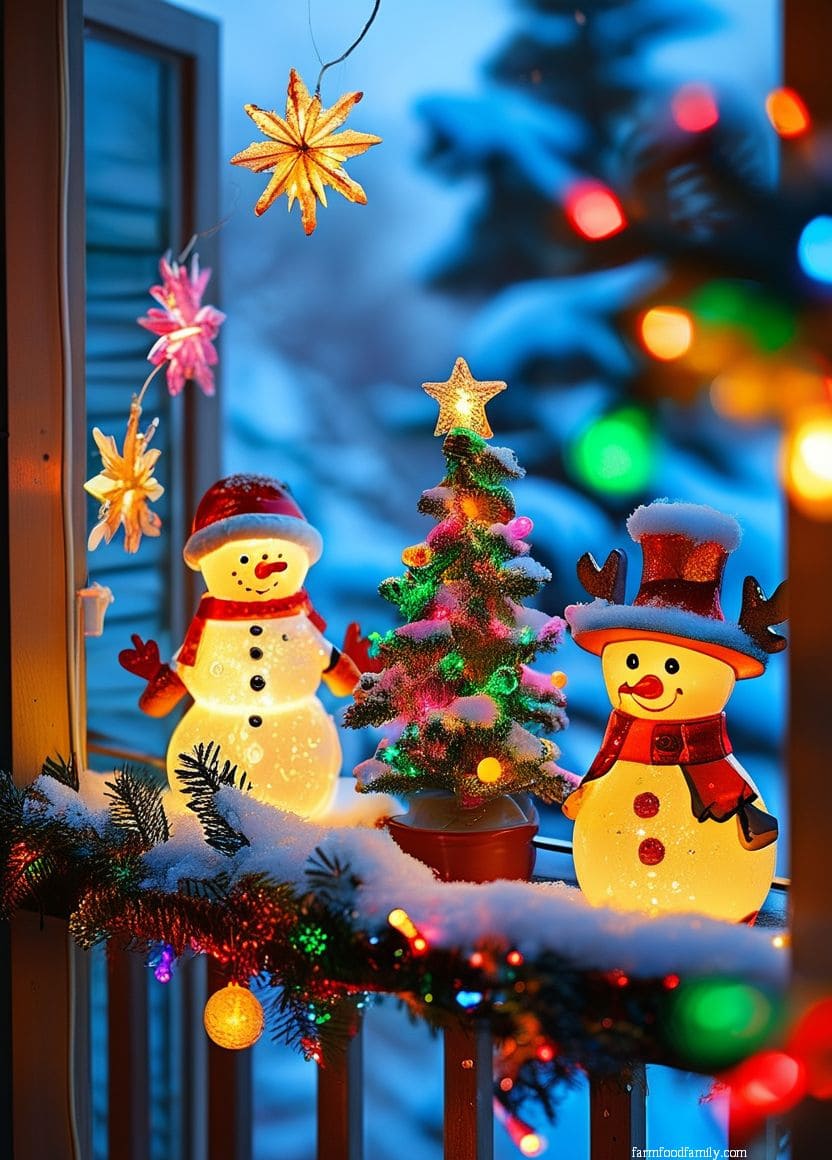 Luxe Holiday Balcony with Regal Red Accents