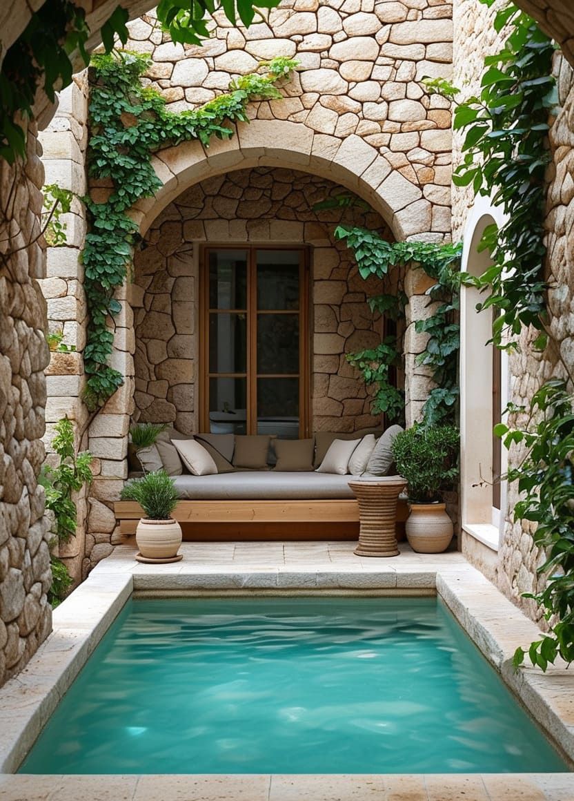 Luxurious Mediterranean Pool with Cascading Feature