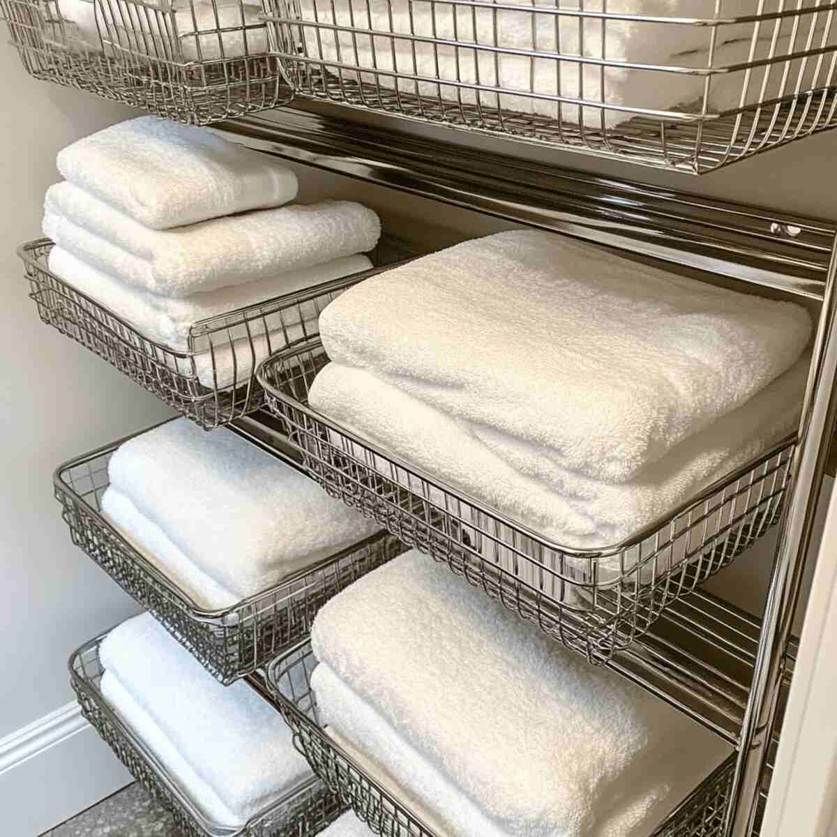 Wire Baskets for Towel Storage