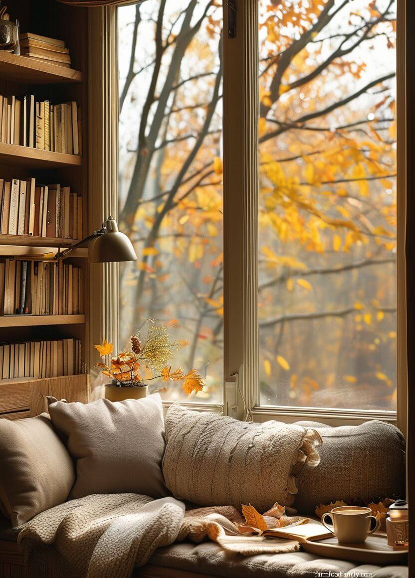 Charming Autumn Balcony with Rustic Elegance