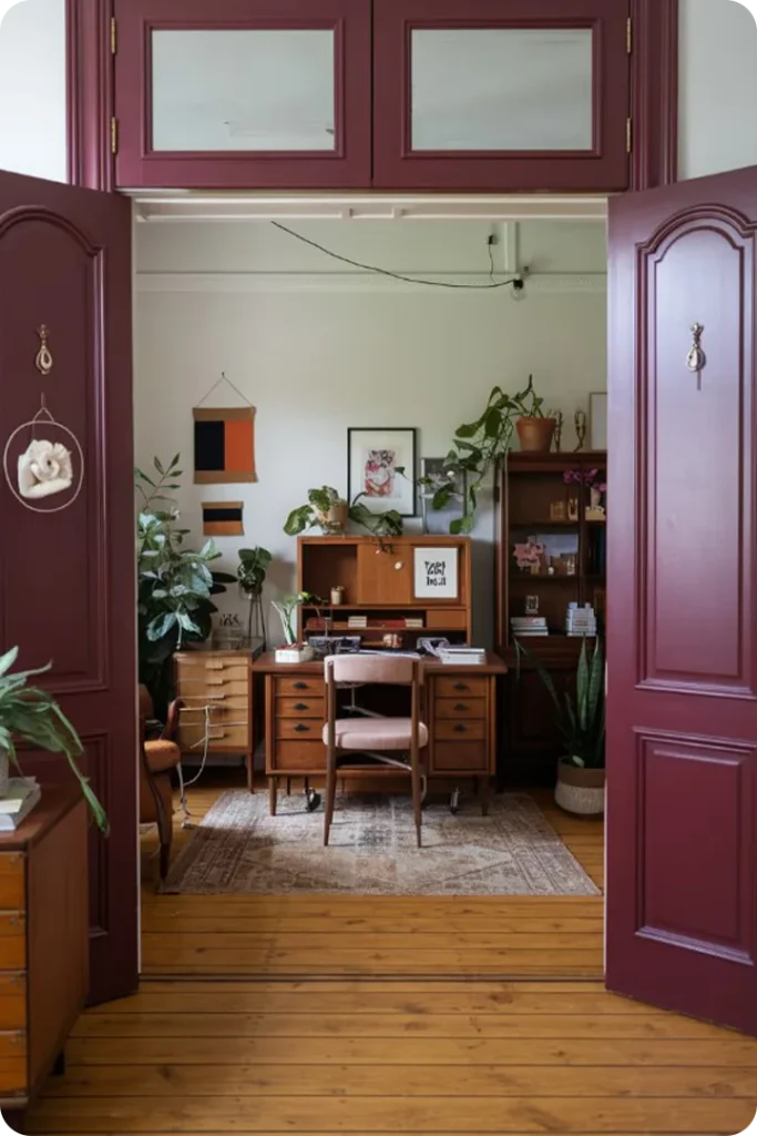 Burgundy Door with Dramatic Sophistication