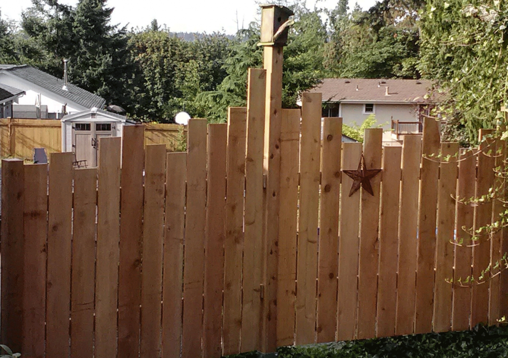 Classic Cedar Privacy Fence with Staggered Boards