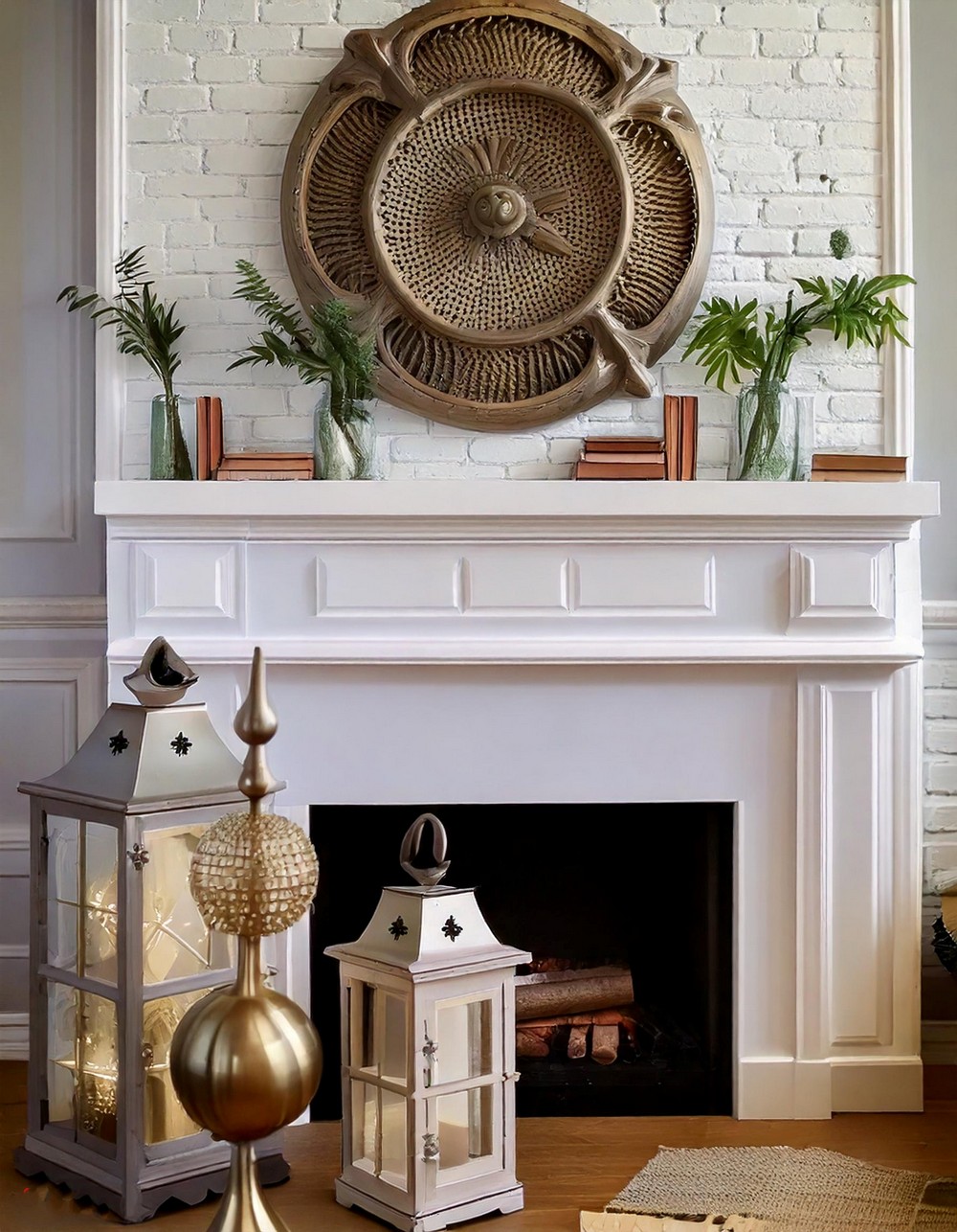 Living Room Ceiling Medallion Accent Wall