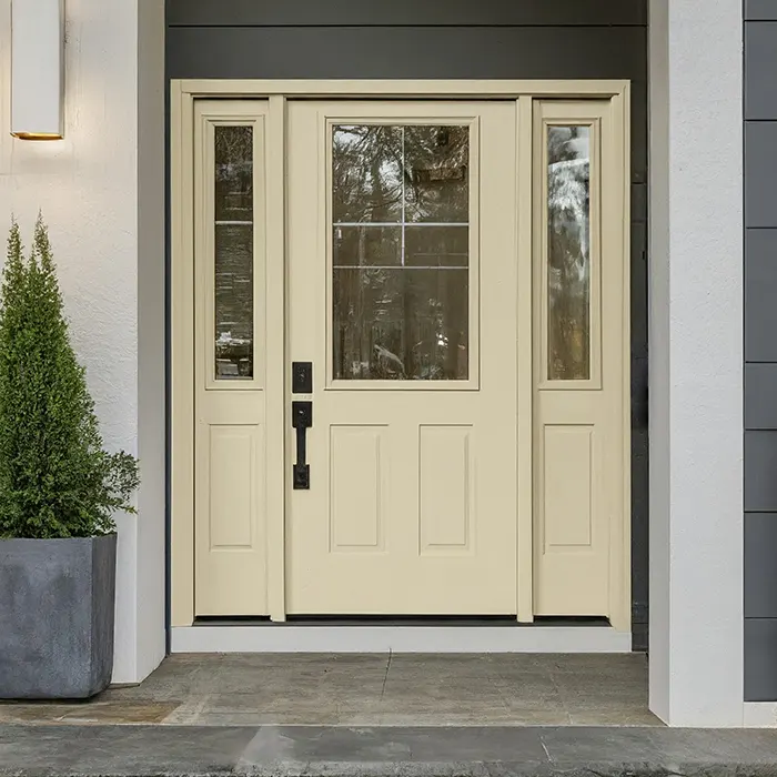 Creamy White Front Door with Timeless Simplicity