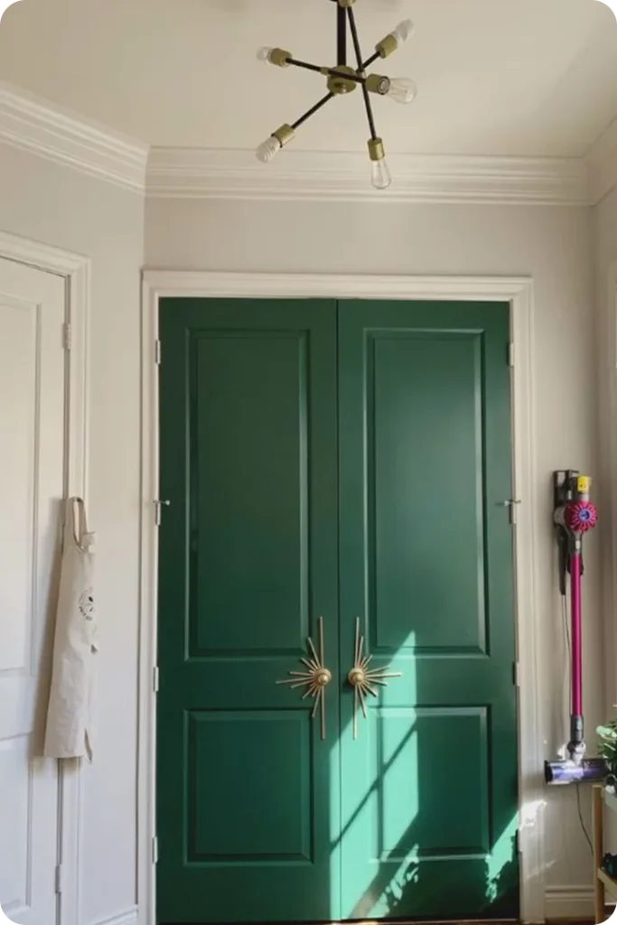 Forest Green Door with Subtle Texture