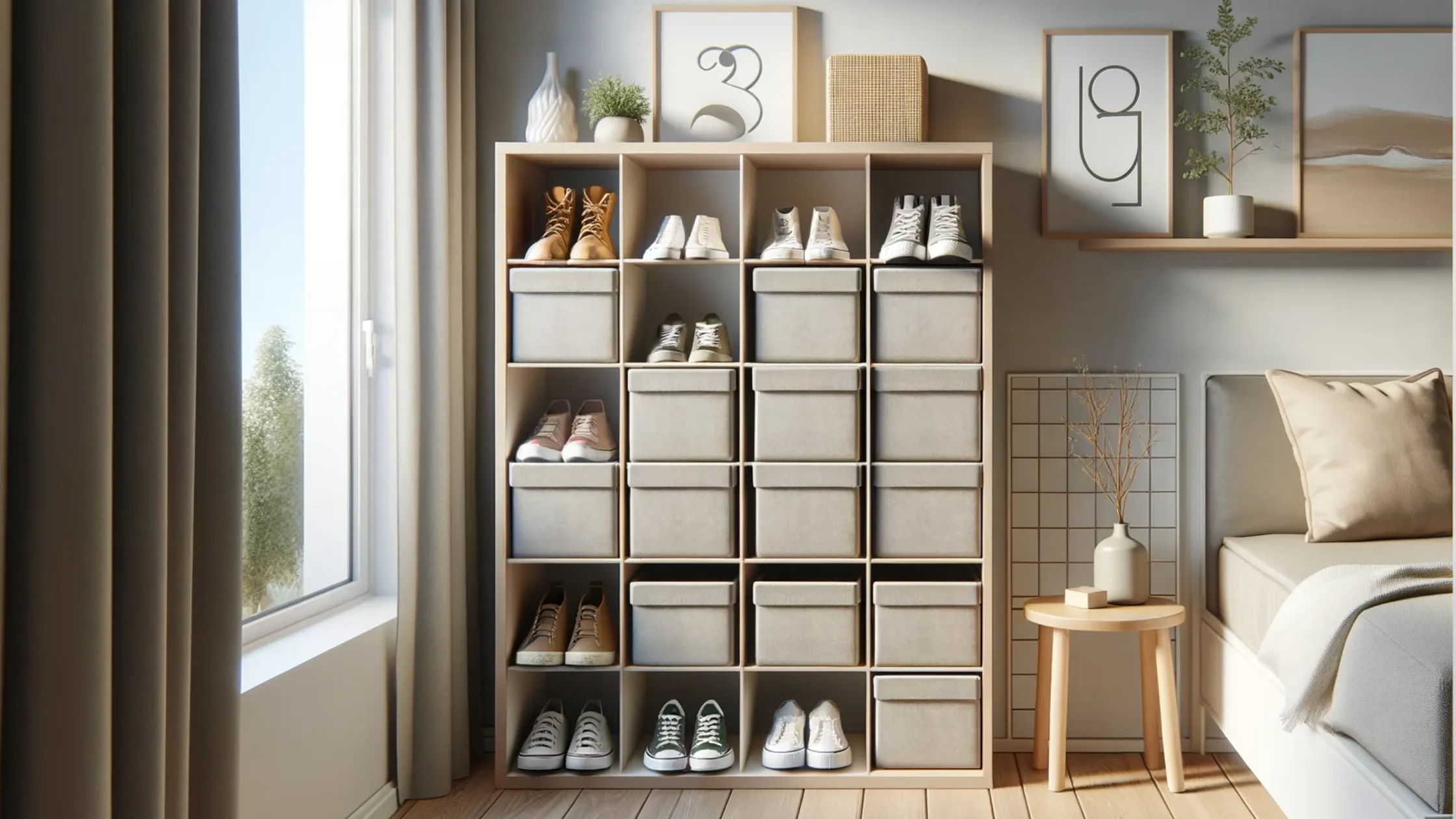 Modular Cube Storage for Versatile Shoe Organization