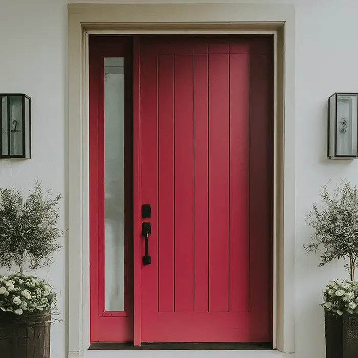 Mountain Berry Red Door with Rustic Accents