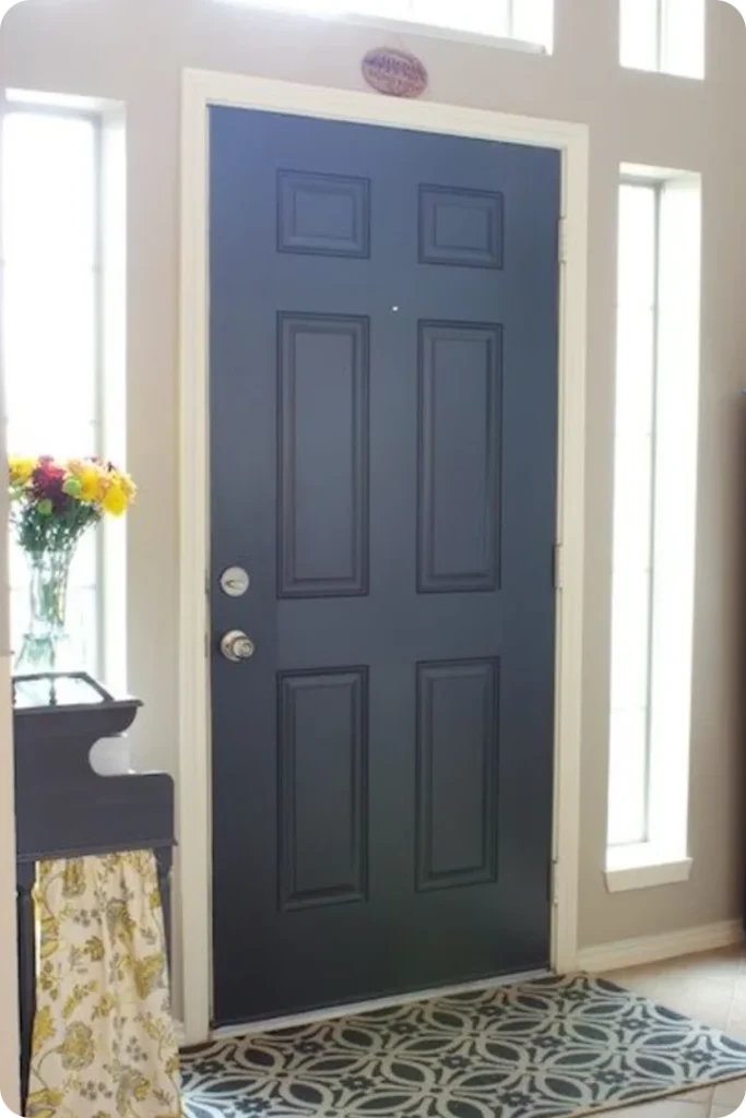 Classic Navy Blue Door with a Vintage Twist