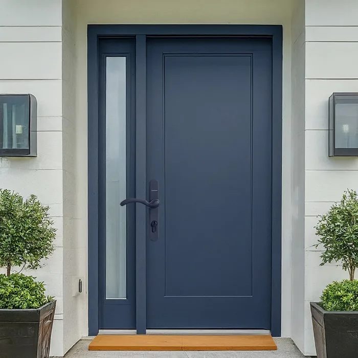 Navy Blue Front Door with White Accents