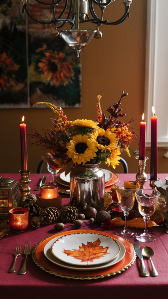 Seasonal Dining Table with Warm Wood Tones