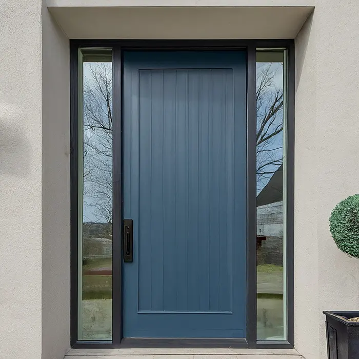 Slate Blue Front Door with Classic Serenity