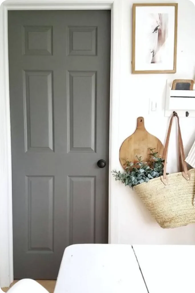 Soft Gray Interior Door with Subtle Detailing