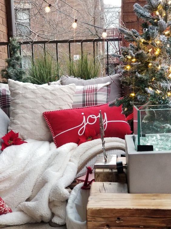 Elegant Balcony with Festive Accents