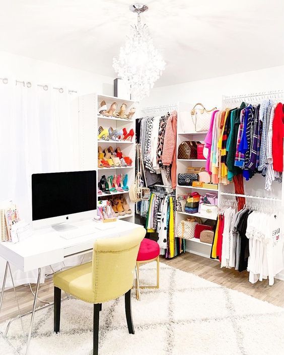 Vividly Colorful Walk-In Cloffice