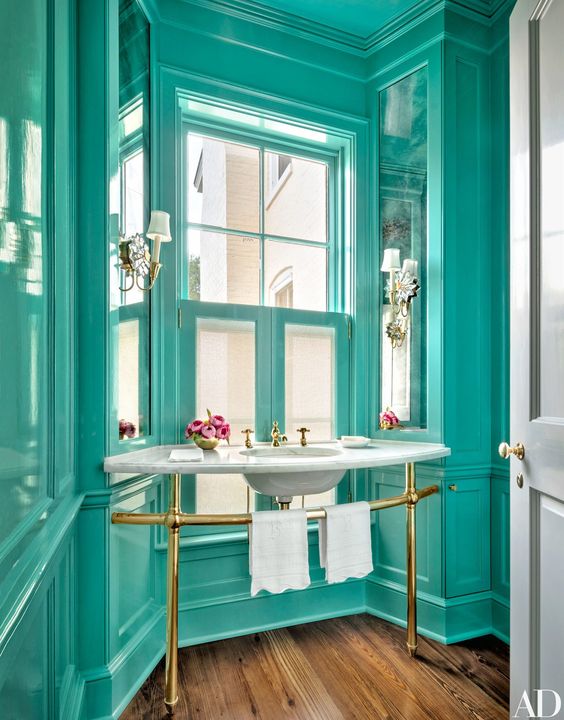 Refined Vintage Bathroom with Gold Accents