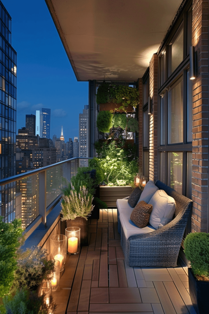 Urban Balcony with Modular Privacy Panels