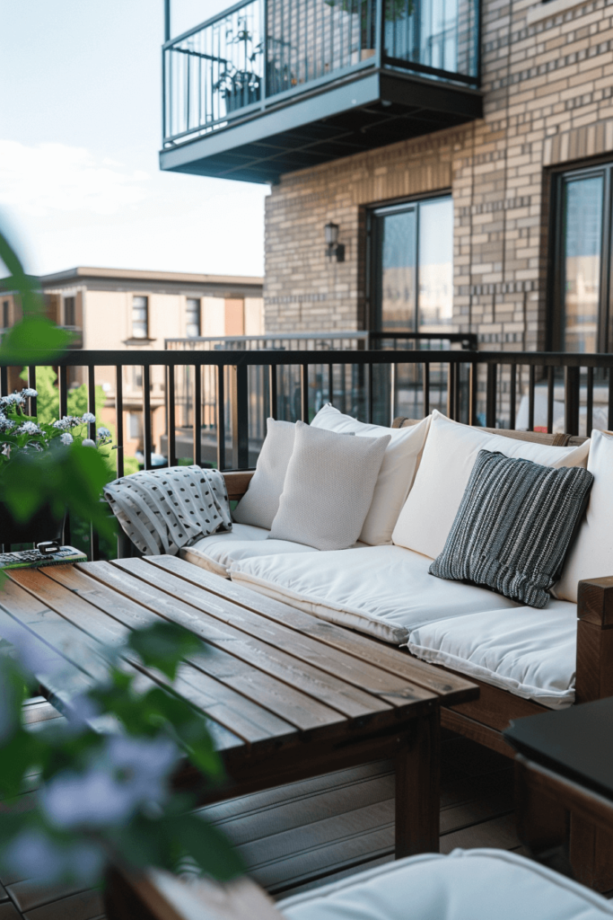 Industrial Balcony with Metal Privacy Screens