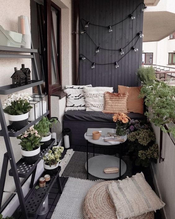 Vivid Boho Balcony Design with Layered Textures