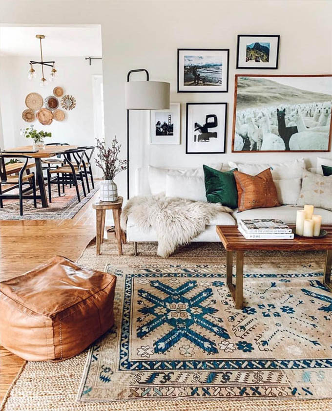 Boho Chic Living Room with Layered Textures