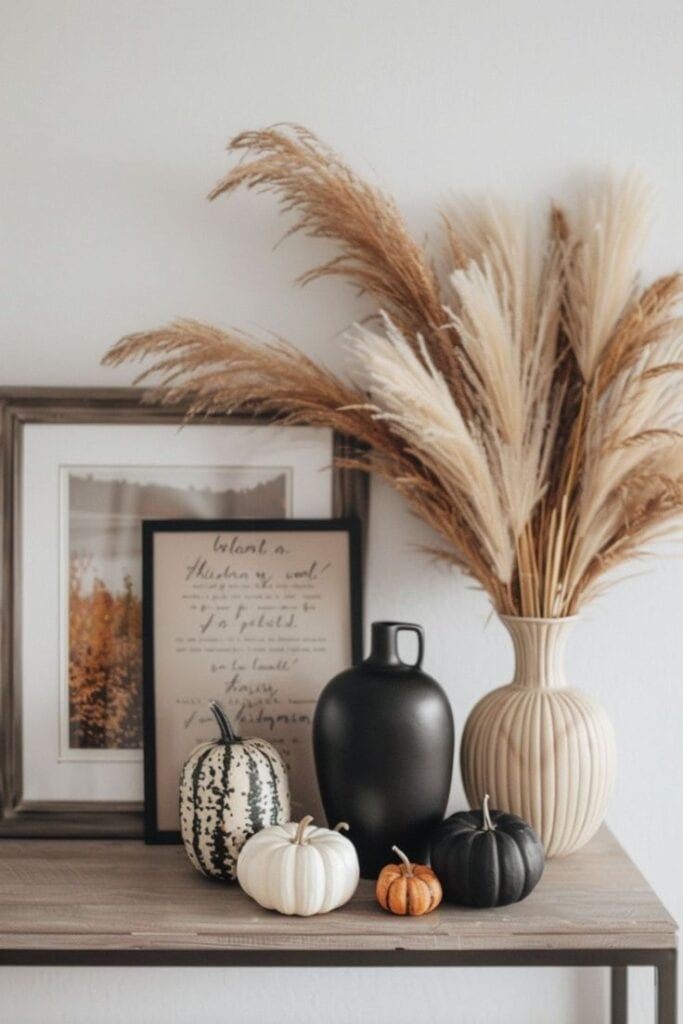 Accent Pumpkins and Minimalist Decor