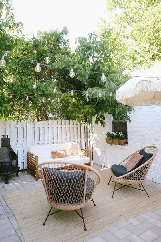 Contemporary Patio with Bold Black Accents