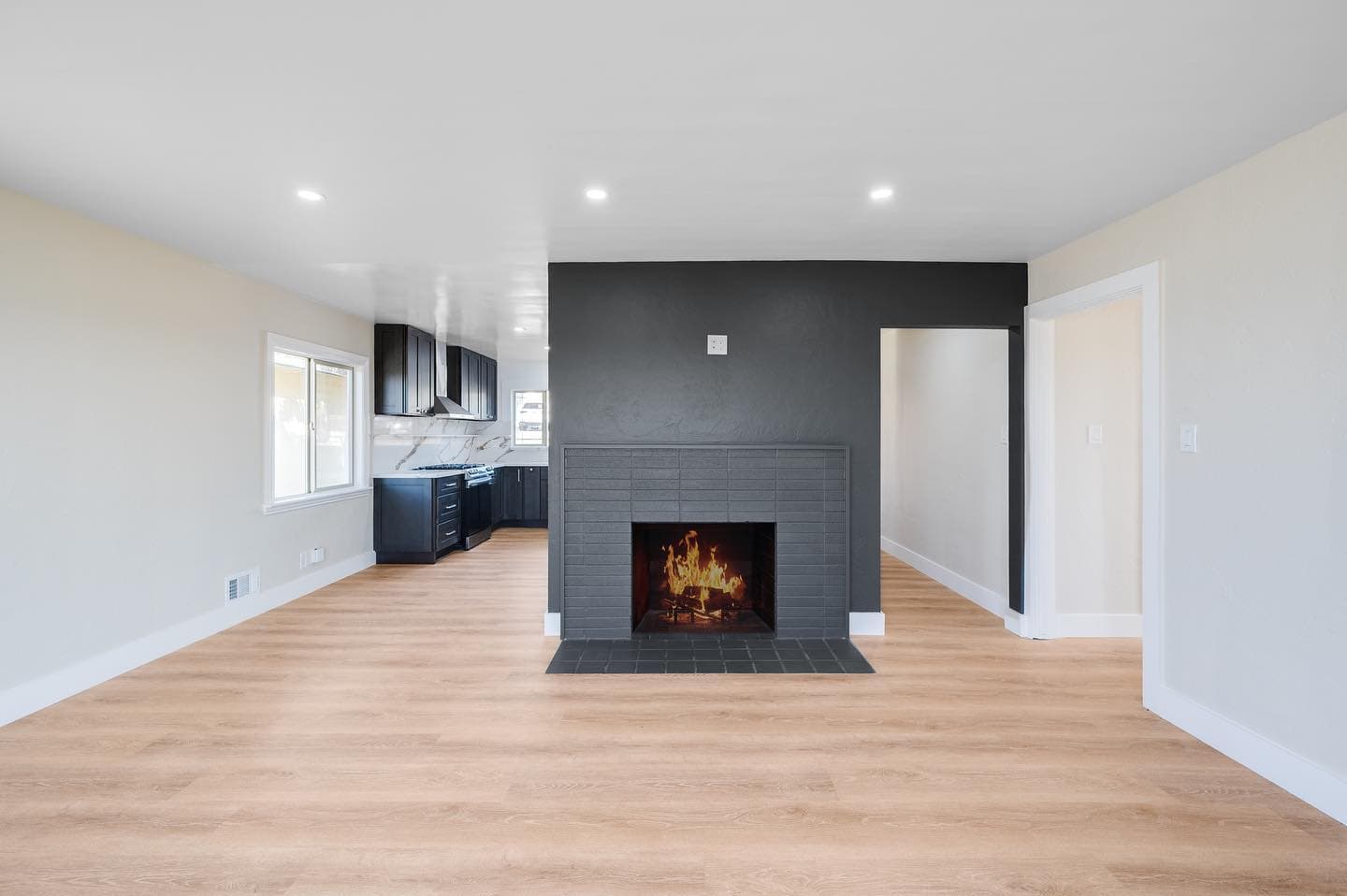 Gray Fireplace Accent Wall with Rustic Appeal