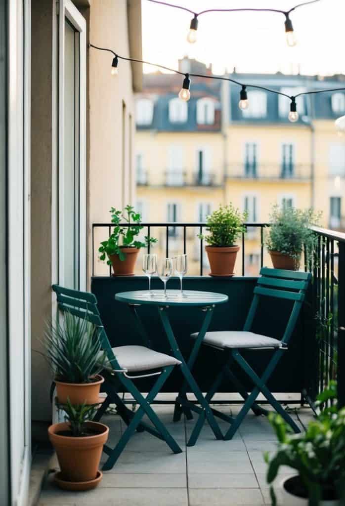 Rustic Industrial Balcony with Ample Greenery