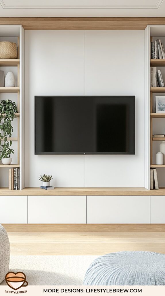 Geometric TV Wall with Mid-Century Accents