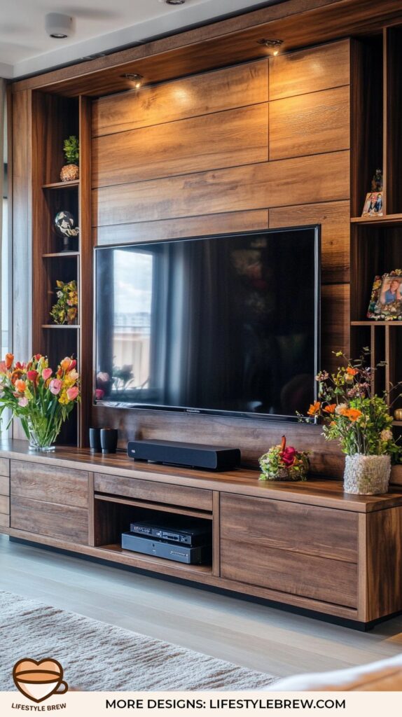 Gray and White Dual-Tone TV Accent Wall