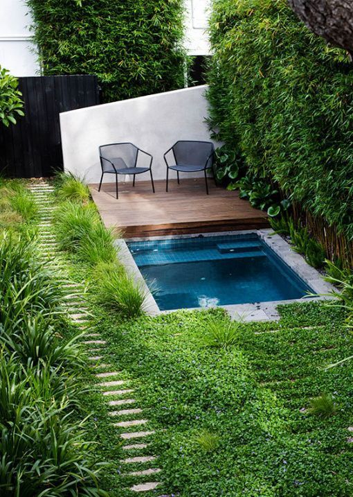 Natural and Simple Pool Design Blended with Greenery