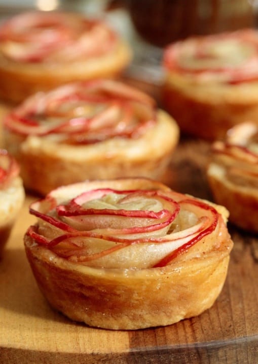 Glazed Puff Pastry Apple Roses