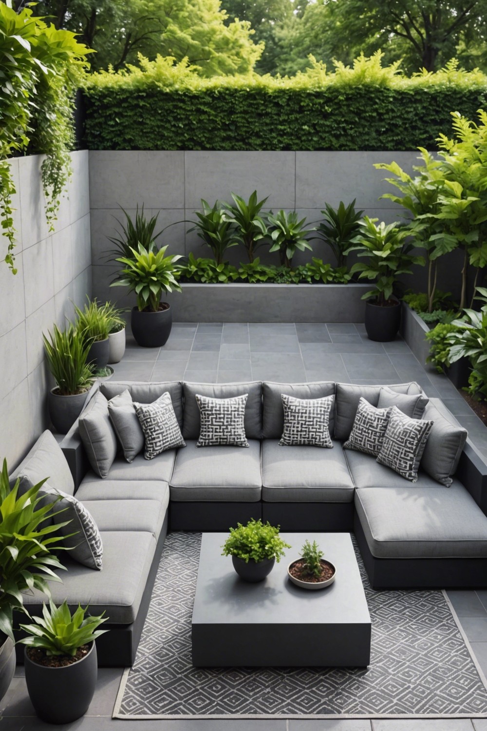 Spacious Patio with Sectional Outdoor Sofas