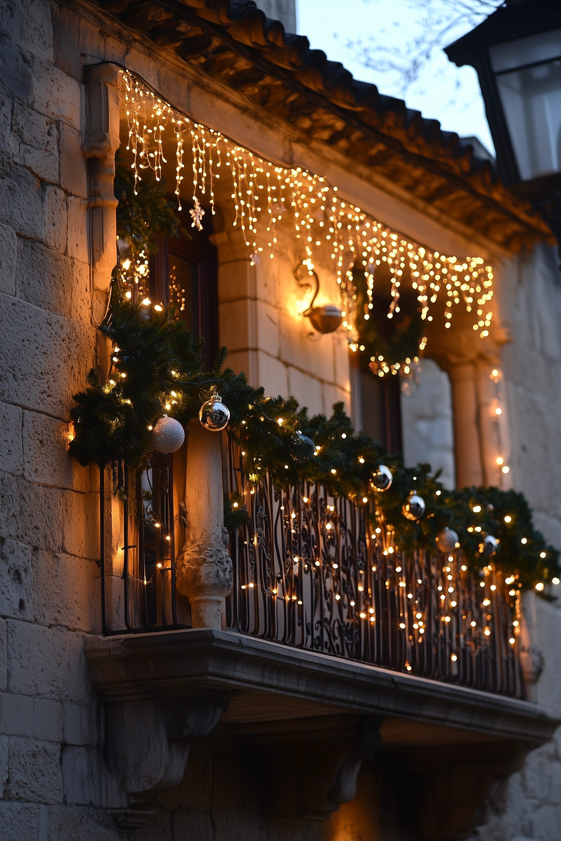 Charming Festive Balcony for Small Apartments