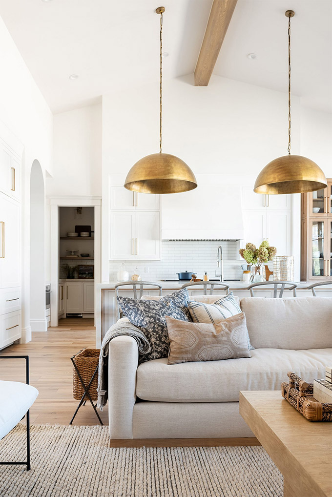 Contemporary Dining Room with Statement Lighting