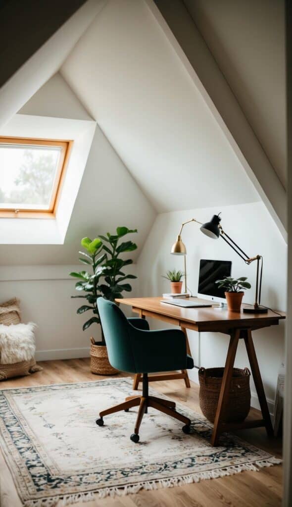 Multifunctional Attic Library and Music Lounge