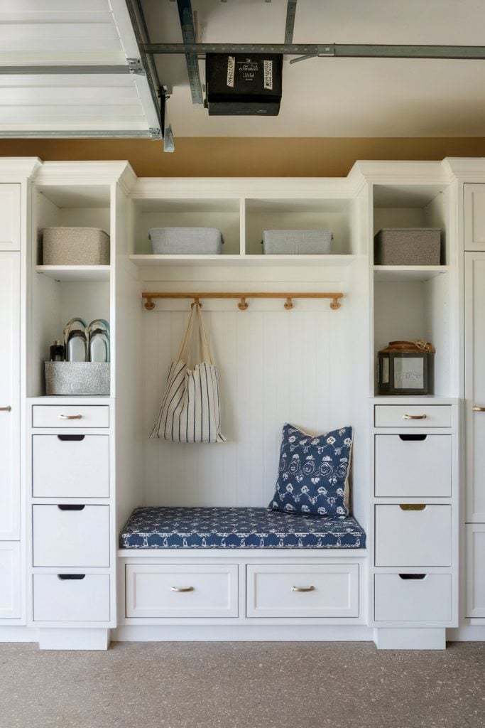 Garage Mudroom with Built-In Cubbies