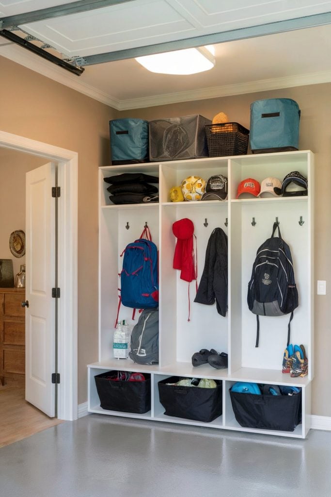 Garage Mudroom with Lockers